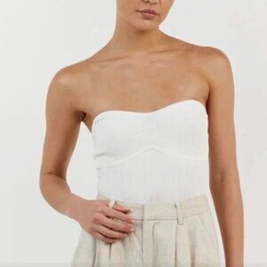 Dissh Revolve Raven Ribbed Knit Bustier Small $68